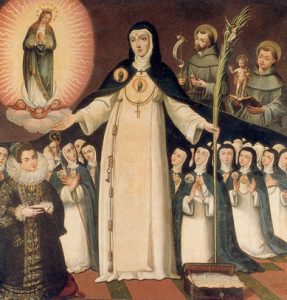 Santa Beatriz ampara bajo su manto a todas las religiosas